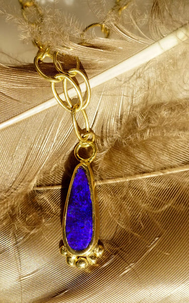 Eleanor Dean Gold Vermeil Boulder Opal Handmade Necklace