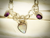 Eleanor Dean Opal Heart & Amethyst Charm Bracelet