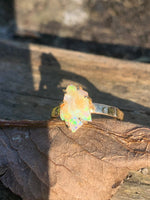 Eleanor Dean Raw Opal Gold Vermeil Planished Handmade Ring