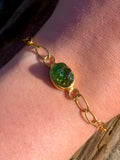 Eleanor Dean Carved Green Tourmaline Gold Vermeil Bracelet