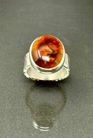 Eleanor Dean Silver and Fire Agate Planished Ring