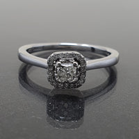 Diamond Cushion Halo Cluster Ring