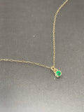 Eleanor Dean Gold and Emerald Dainty Necklace