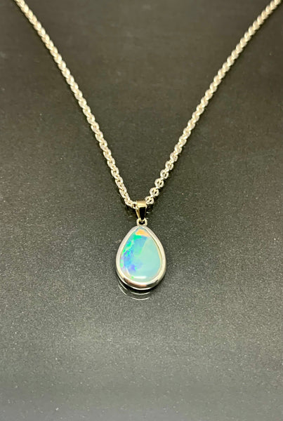 Eleanor Dean Silver, Peridot & Opal Handmade Necklace