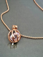 Eleanor Dean Rose Gold & Pink Quartz Handmade Orb Necklace