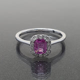 Diamond and Pink Sapphire Cluster Ring