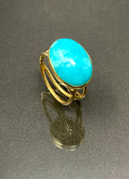 Eleanor Dean Gold Vermeil and Peruvian Amazonite Handmade “Wave” Ring