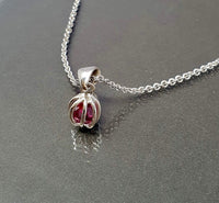 Eleanor Dean Silver & Rhodolite Garnet Mini Orb Handmade Necklace