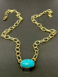 Eleanor Dean Gold Vermeil and Peruvian Amazonite Handmade “Wave” Necklace