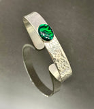 Eleanor Dean Silver And Green Abalone Hand-made Cuff