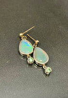 Eleanor Dean Silver, Peridot & Opal Handmade Earrings