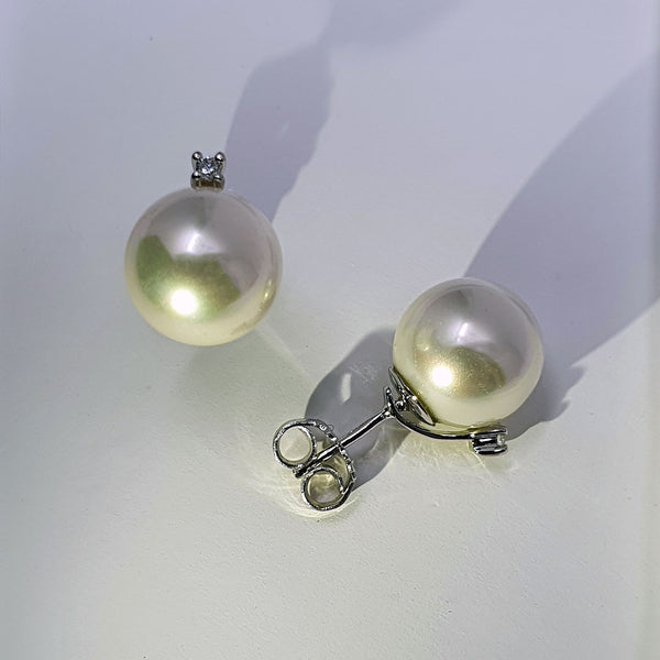 Pearl and Silver Stud Earrings