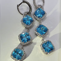 Alicia Mai Gaudi Silver CZ Drop Cluster Earrings