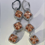 Alicia Mai Gaudi Silver CZ Drop Cluster Earrings