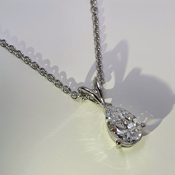 Gaudi Solitaire CZ Silver Necklace