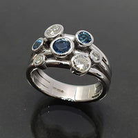 Aquamarine and Diamond Bubble Ring