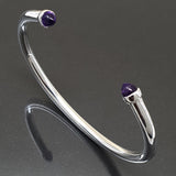 Eleanor Dean Silver and Amethyst Hand-made Torc Bangle