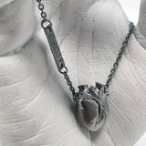 Oxidised Anatomical Heart Bjorg Necklace