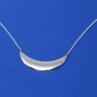 Silver and Diamond Crescent Necklace