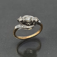 Diamond Vintage Crossover Ring