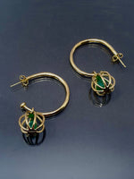 Eleanor Dean Gold & Green Onyx Handmade Hoops