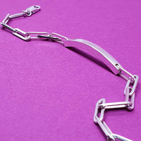 Silver Trace Link ID Bracelet (215mm)