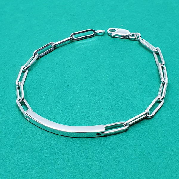 Silver Trace Link ID Bracelet (190mm)