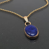 Eleanor Dean Gold Vermeil and Lapis Lazuli Cabochon Handmade Necklace