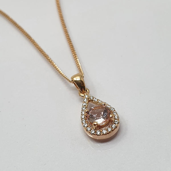 Morganite and Diamond Necklace