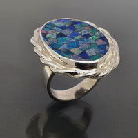 Eleanor Dean Silver and Opal Mosaic Handmade Ring