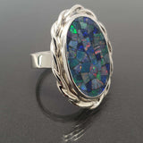 Eleanor Dean Silver and Opal Mosaic Handmade Ring