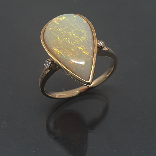 Gold, Opal and Diamond Ring