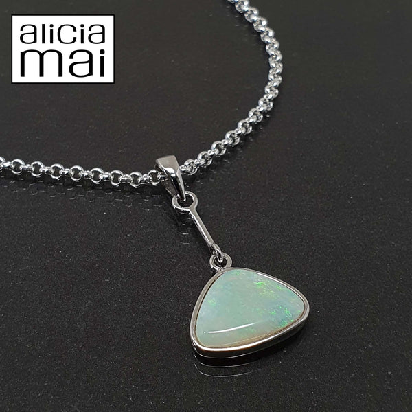 Silver and Opal Necklace