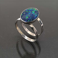 Eleanor Dean Silver and Opal Triplet Handmade Ring