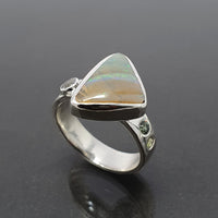 Eleanor Dean Silver and Boulder Opal Handmade “Rainbow” Ring