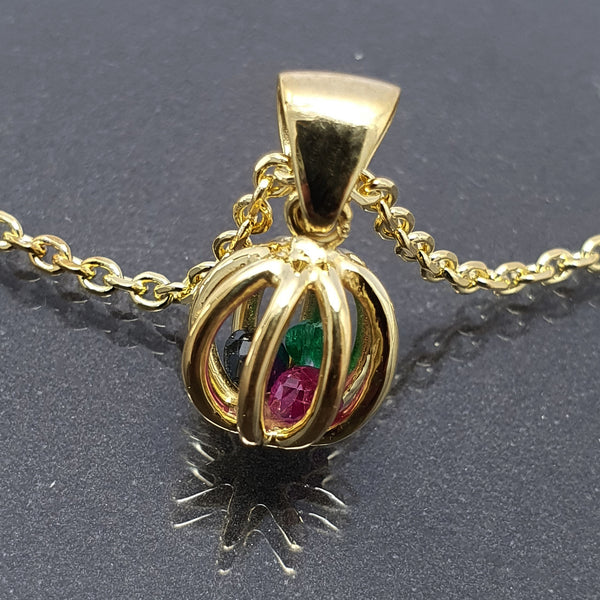 Eleanor Dean Gold Vermeil & Multi Gem Handmade Orb Necklace