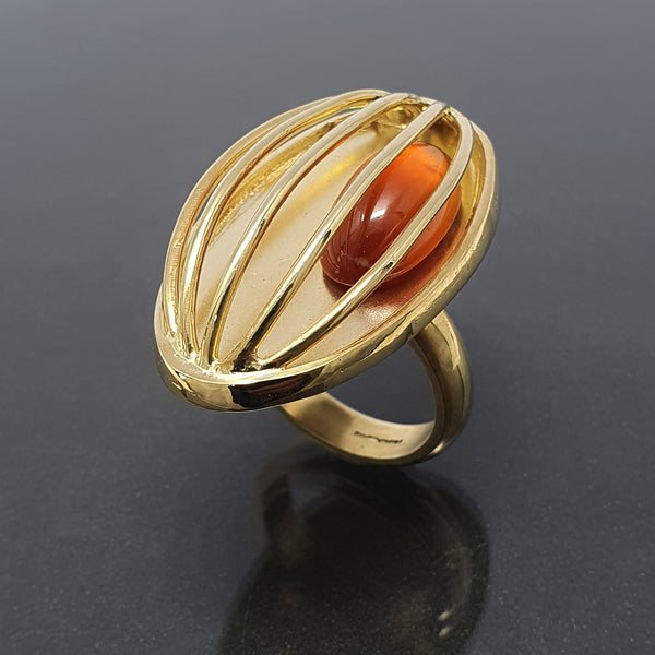 Eleanor Dean Gold Vermeil and Citrine Handmade Orb Ring