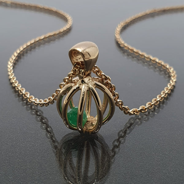 Eleanor Dean Silver & Emerald Handmade Orb Necklace
