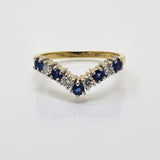 Sapphire and Diamond Wishbone Ring
