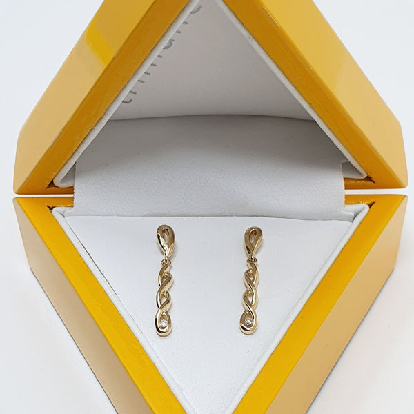 Gold and Diamond Trilliance Drop Earrings
