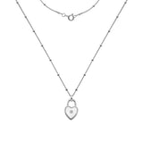 Silver and Diamond Padlock Necklace
