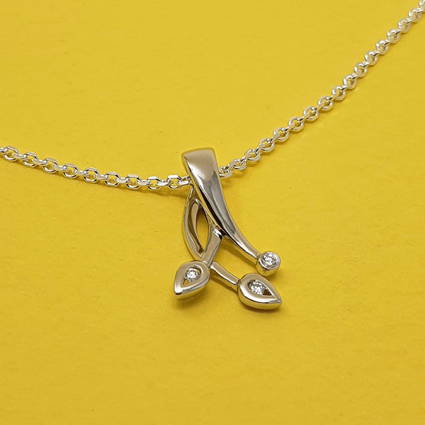 Silver and Diamond Trilliance Necklace