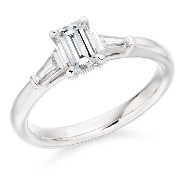 Emerald-cut Diamond Trilogy Ring