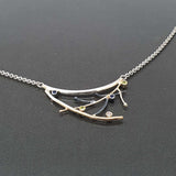Eleanor Dean Silver & Multi-gem Handmade 'Twig' Necklace