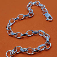 Silver Oval Belcher Link Bracelet