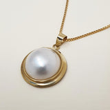 Mabe Pearl and Gold Necklace