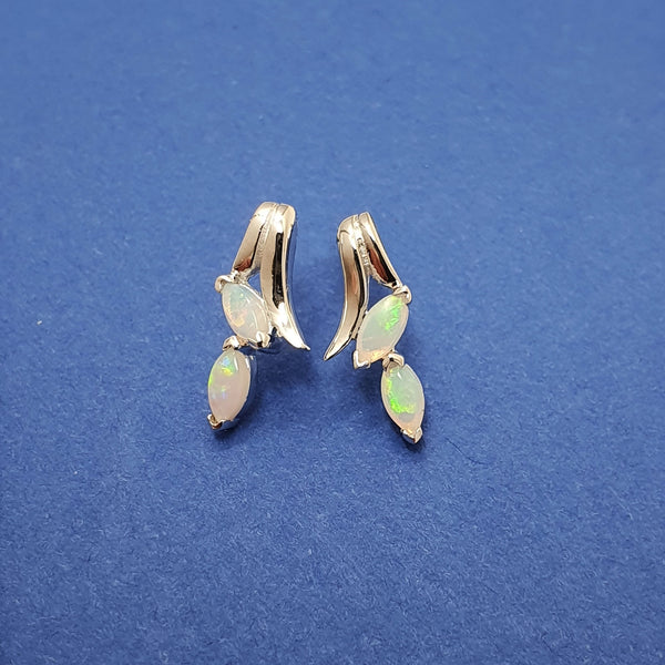 Aicia Mai Silver and Opal Stud Earrings