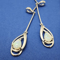 Aicia Mai Silver and Opal Drop Earrings