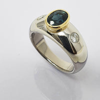 Sapphire and Diamond Hand-made Ring