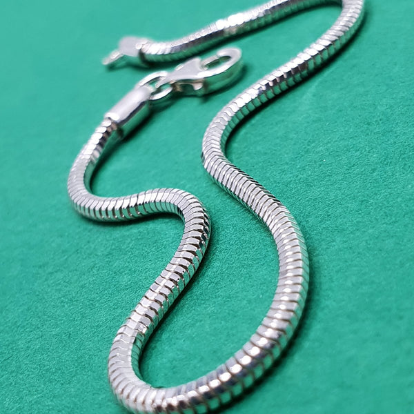 Silver Filed Snake Link Bracelet